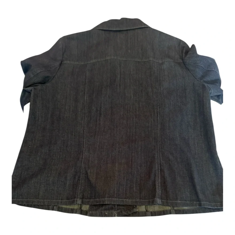 Vintage Carol’s Denims Lightweight Denim Shacket XL Dark Blue Green Vintage - Picture 2 of 12